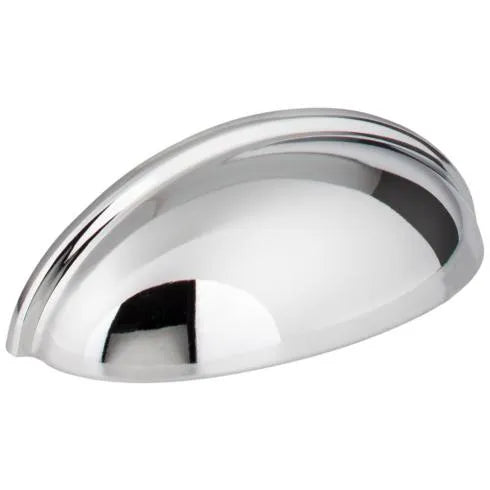 3" Center-to-Center Polished Chrome Florence Retail Packaged Cabinet Cup Pull
