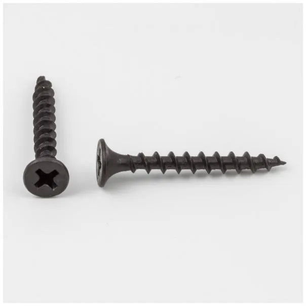 #6 x 1 1/4" Black Phosphate Phillips Drive Coarse Thread Bugle Head Drywall Screw sold by the Keg