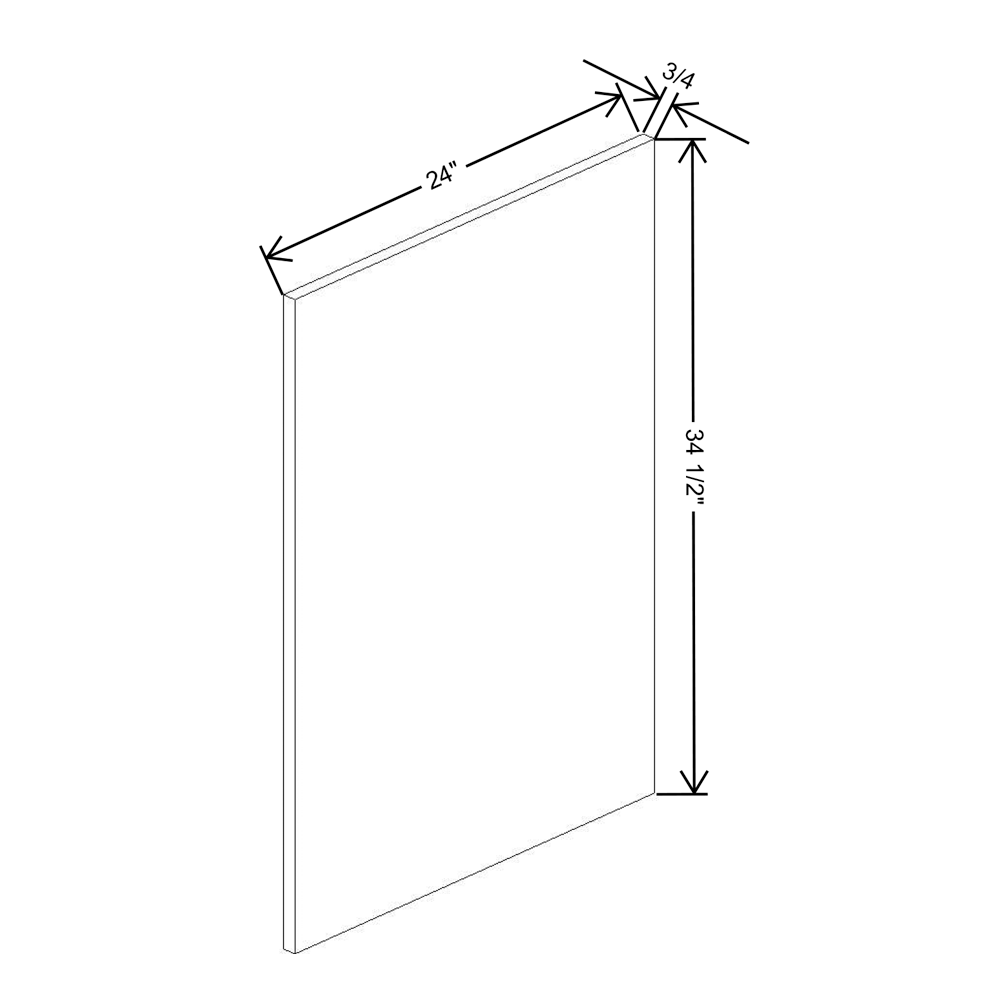 Fabuwood Allure Galaxy Frost Base End Panel ¾"W x 34 ½”H x” 24D