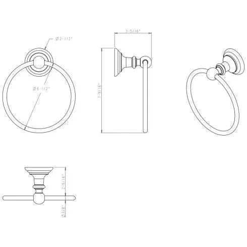 Fairview Brushed Oil Rubbed Bronze Towel Ring - Contractor Packed