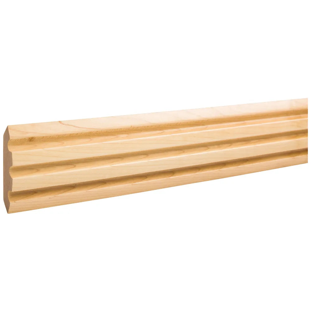 3/4" D x 2-3/4" H Cherry Fluted Corner Moulding