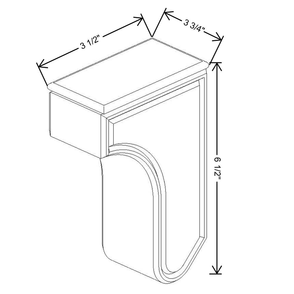 Fabuwood Allure Galaxy Frost Corbel 3 ¾”W x 3 ½”D x 6 ½”H