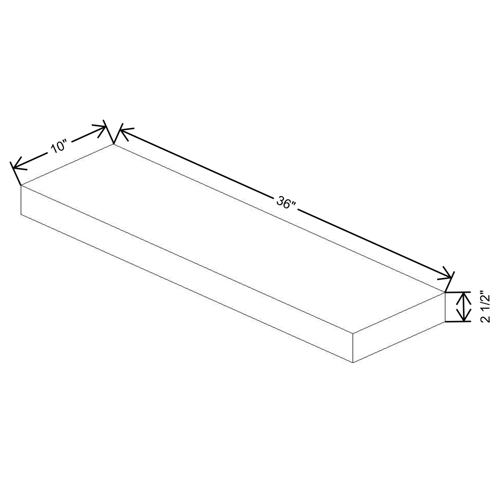 Fabuwood Allure Galaxy Floating Shelf 36"W-Frost