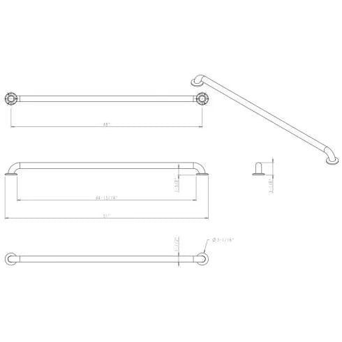 36" Stainless Steel Conceal Mount Grab Bar - Retail Packaged - Overall Length - 39"