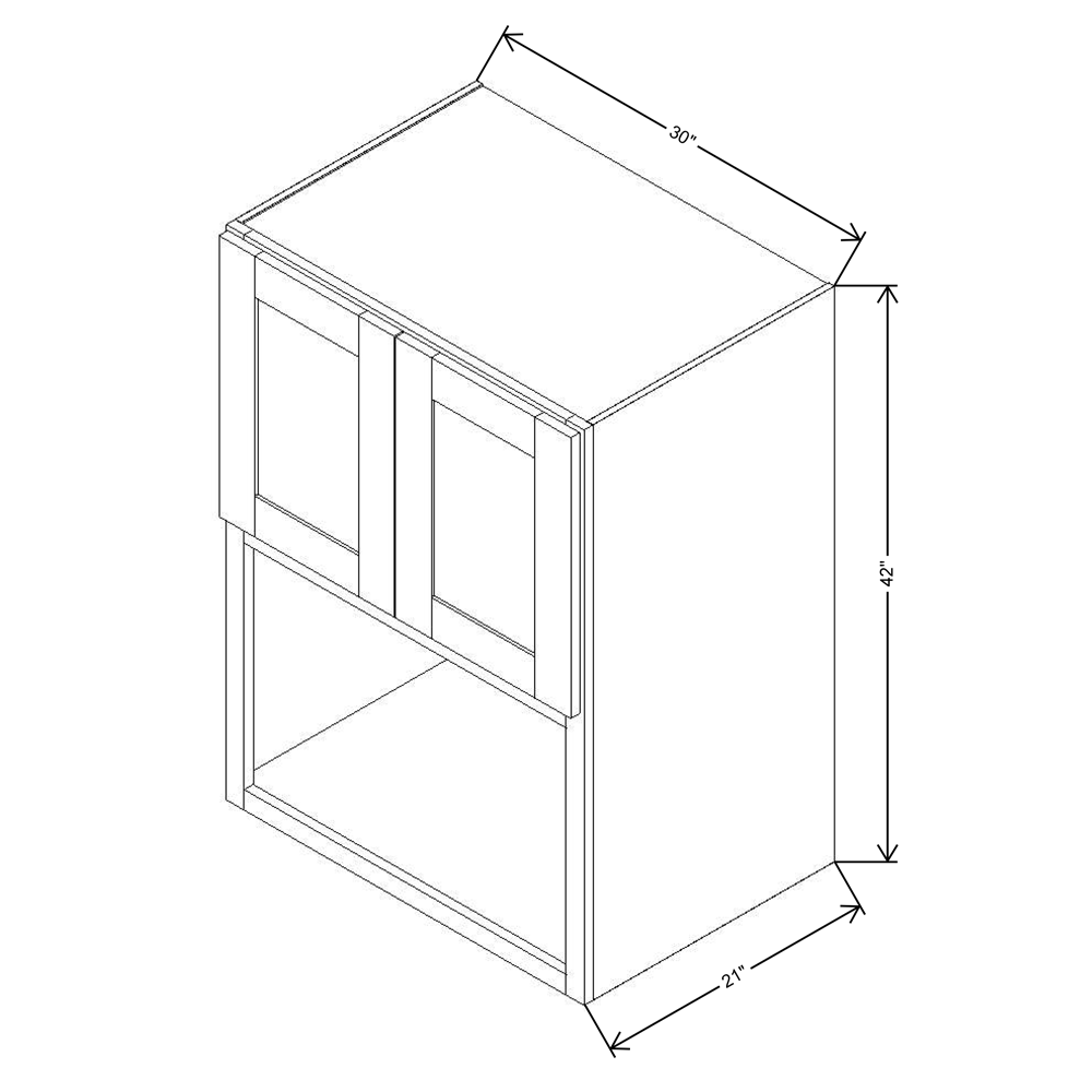 Fabuwood Allure Galaxy Frost Wall 42” H Microwave 30"W x 21”D Cabinet