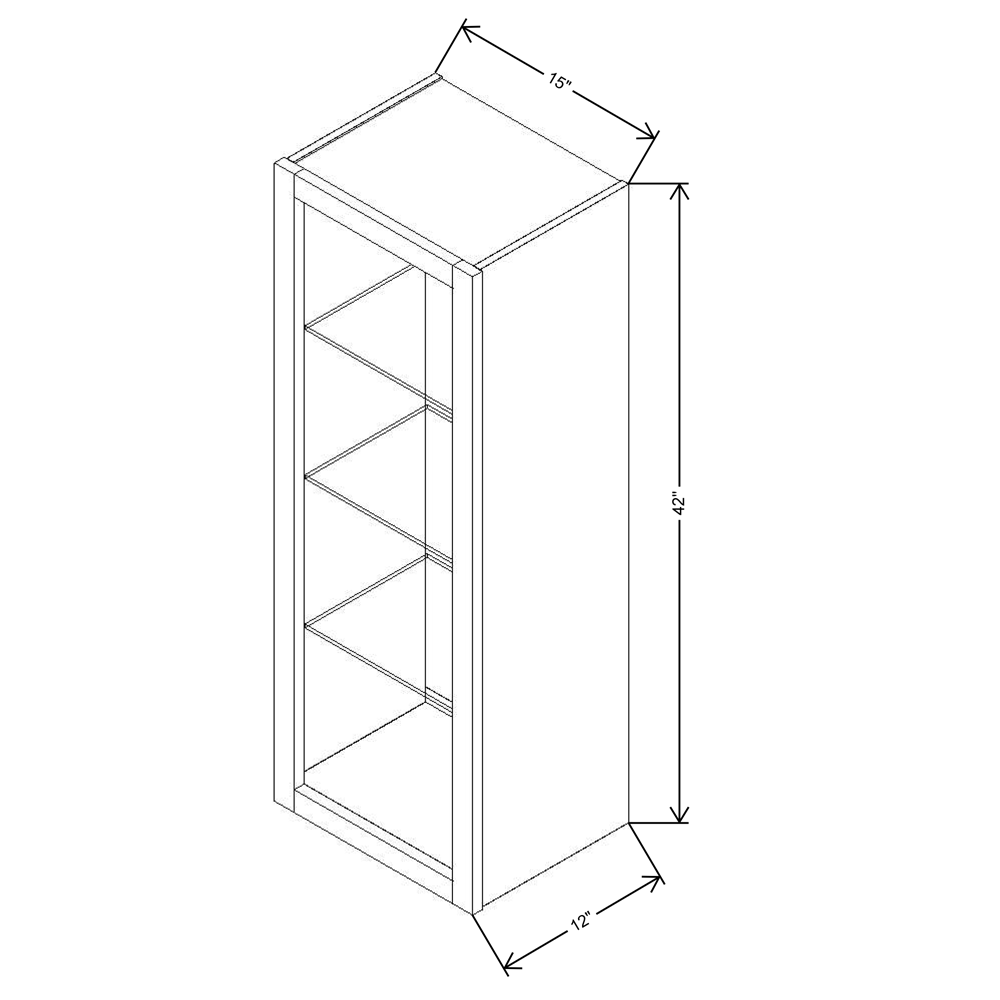 Fabuwood Allure Galaxy Frost Wall 42”H No Door 15"W Cabinet
