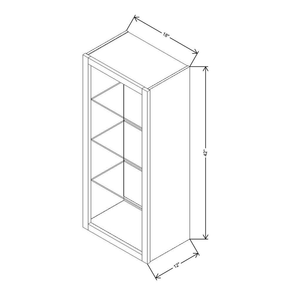 Fabuwood Allure Galaxy Frost Wall 42”H No Door 18"W Cabinet