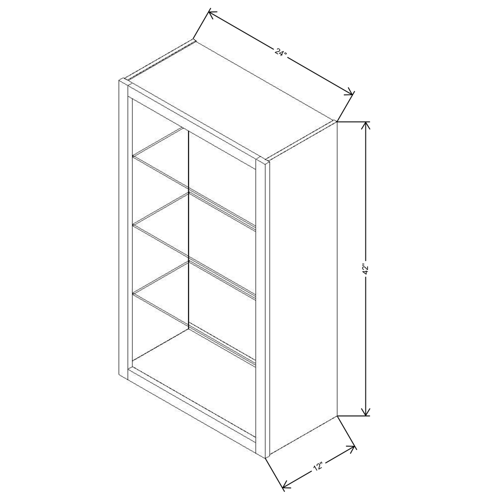 Fabuwood Allure Galaxy Frost Wall 42”H No Door 24"W Cabinet