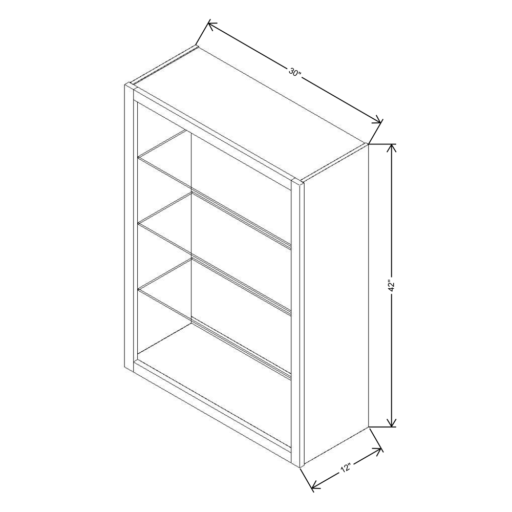 Fabuwood Allure Galaxy Frost Wall 42”H No Door 30"W Cabinet