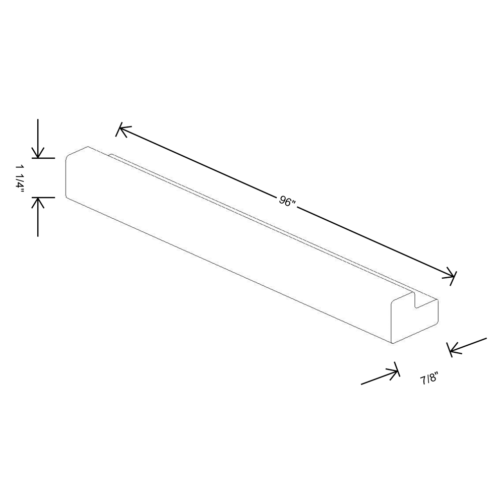 Fabuwood Allure Galaxy Frost Outside Corner Molding 96"W x 1 ¼”H x ⅞”D