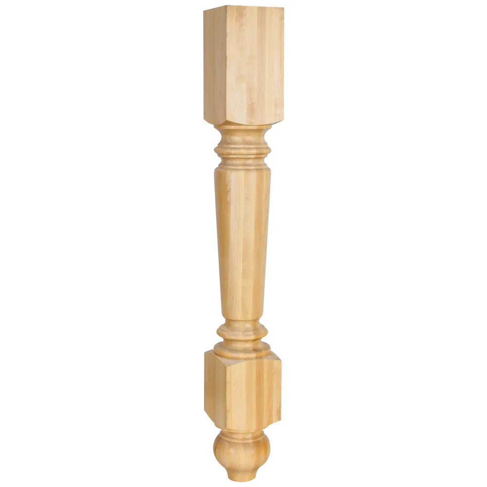 4-1/2" W x 4-1/2" D x 35-1/2" H Hard Maple Turned Leg