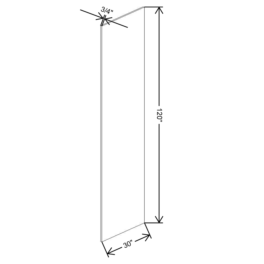 Fabuwood Allure Galaxy Frost Refrigerator End Panel ¾”W x 120”H x 30"D