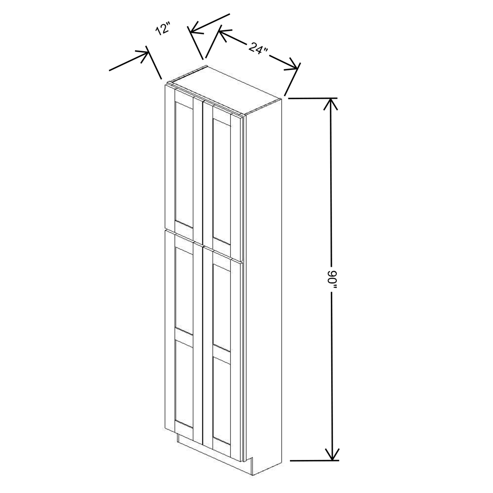 Fabuwood Allure Galaxy Frost Tall Pantry 24"W x 90”H x 12”D Cabinet