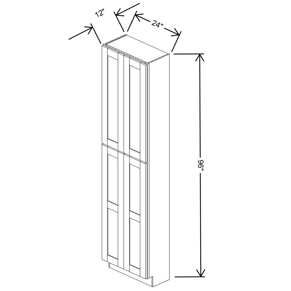 Fabuwood Allure Galaxy Frost Tall Pantry 24"W x 96”H x 12”D Cabinet