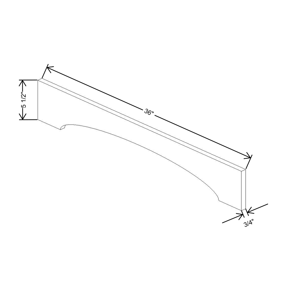 Fabuwood Allure Galaxy Frost Valance-Arched 36"W x 5 ½”H