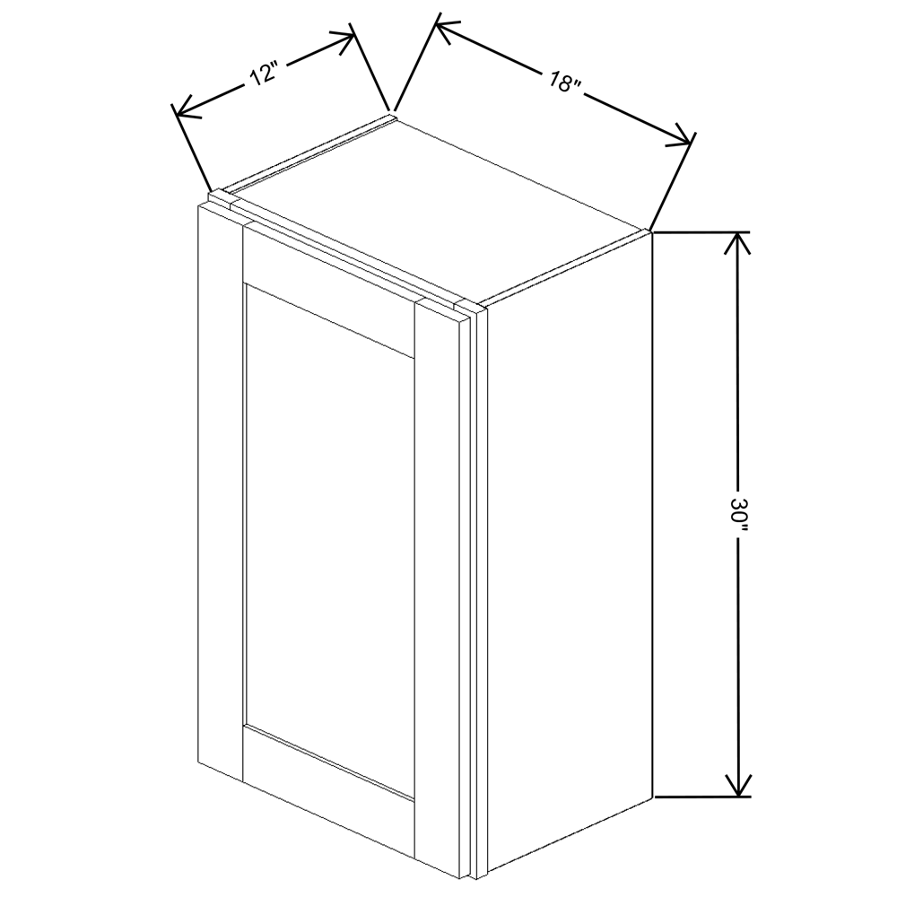 Fabuwood Allure Galaxy Frost Wall 30”H Single Door 18"W Cabinet