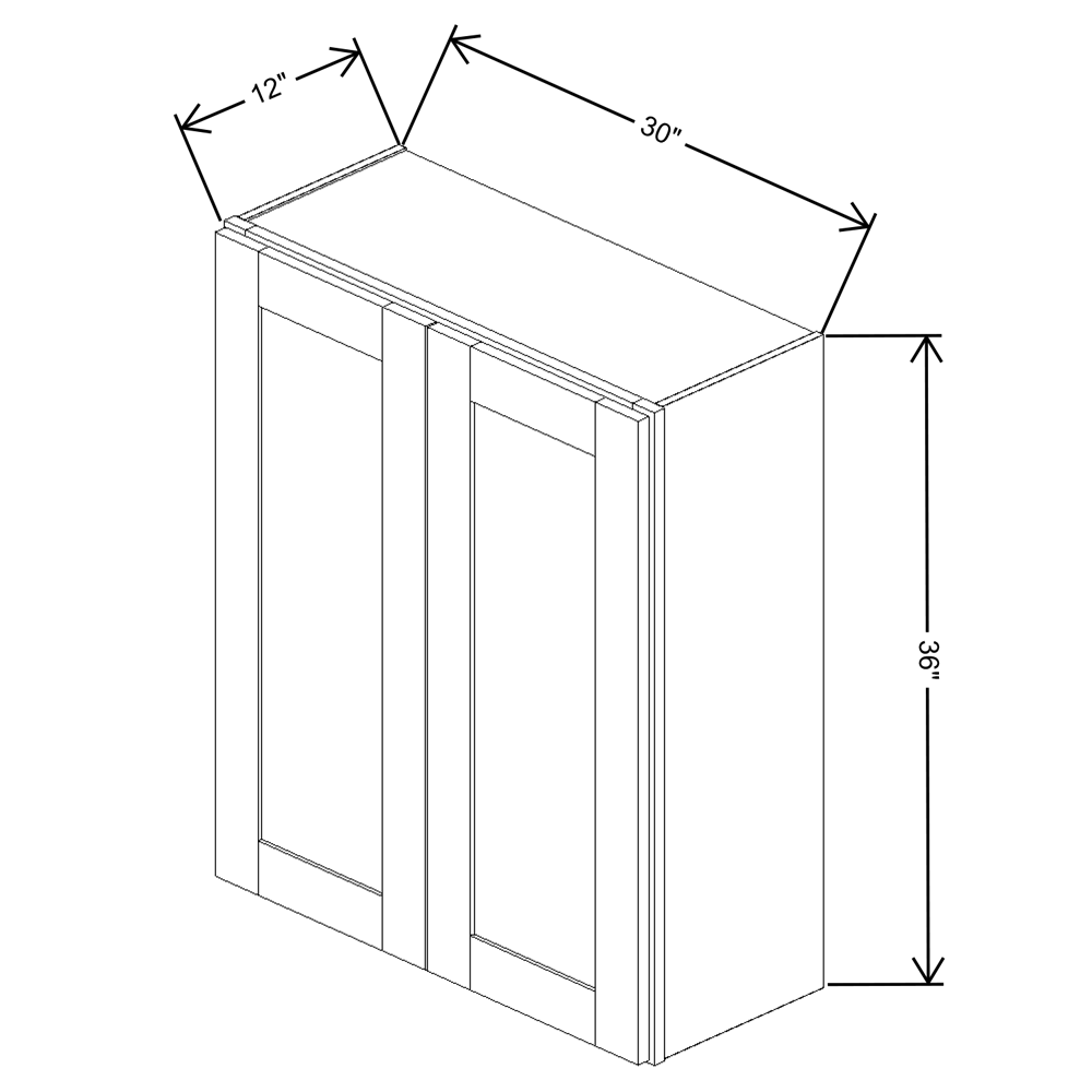 Fabuwood Allure Galaxy Frost Wall 36”H Double Doors 30"W Cabinet