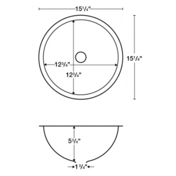 15-1/4" Seamless Undermount Stainless Steel Bathroom Sink