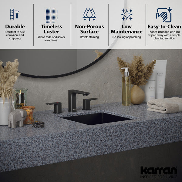 15-3/4" Undermount Stainless Steel Bathroom Sink In Gunmetal Grey