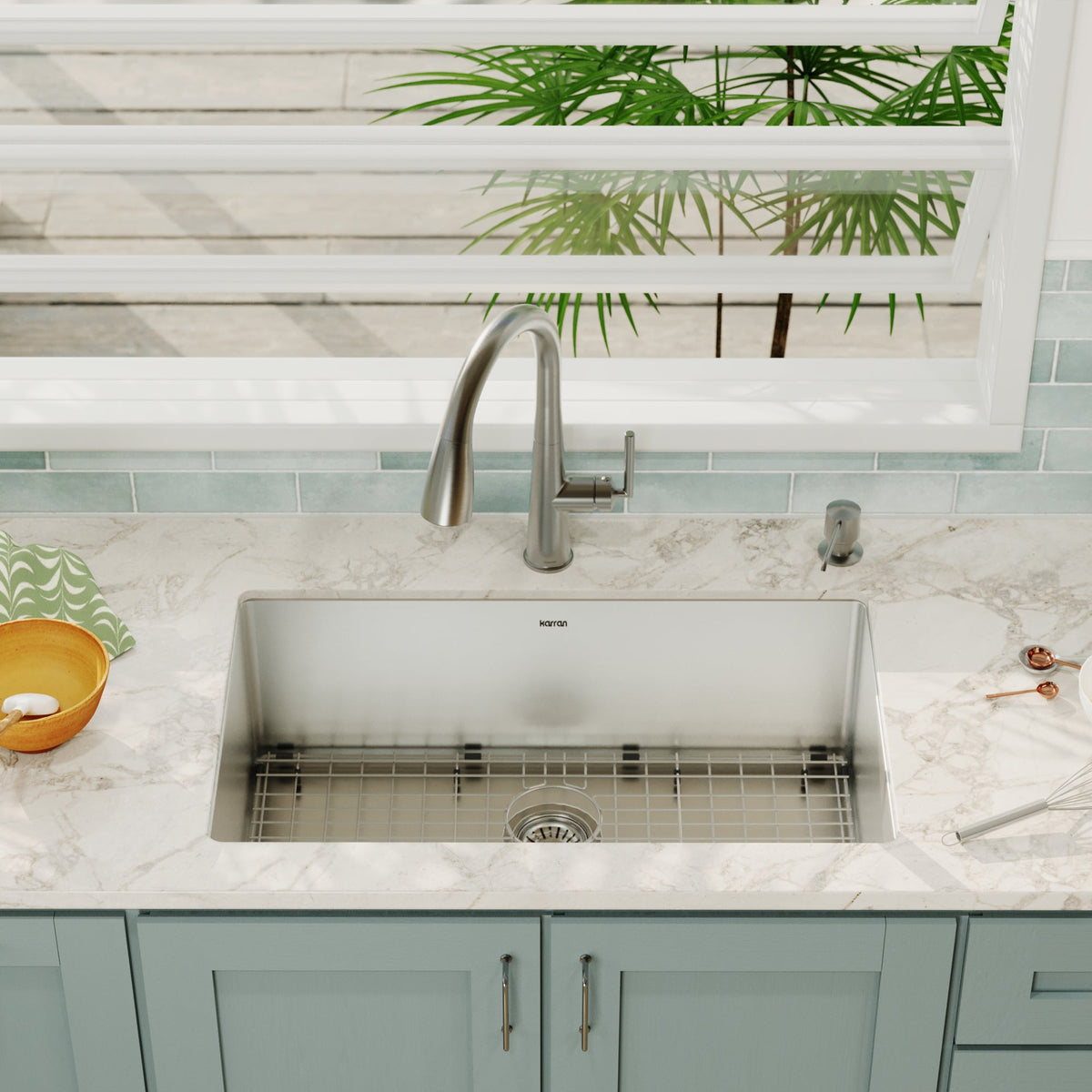 Elite 30" Undermount 16 Gauge Single Bowl Stainless Steel Kitchen Sink with Accessories