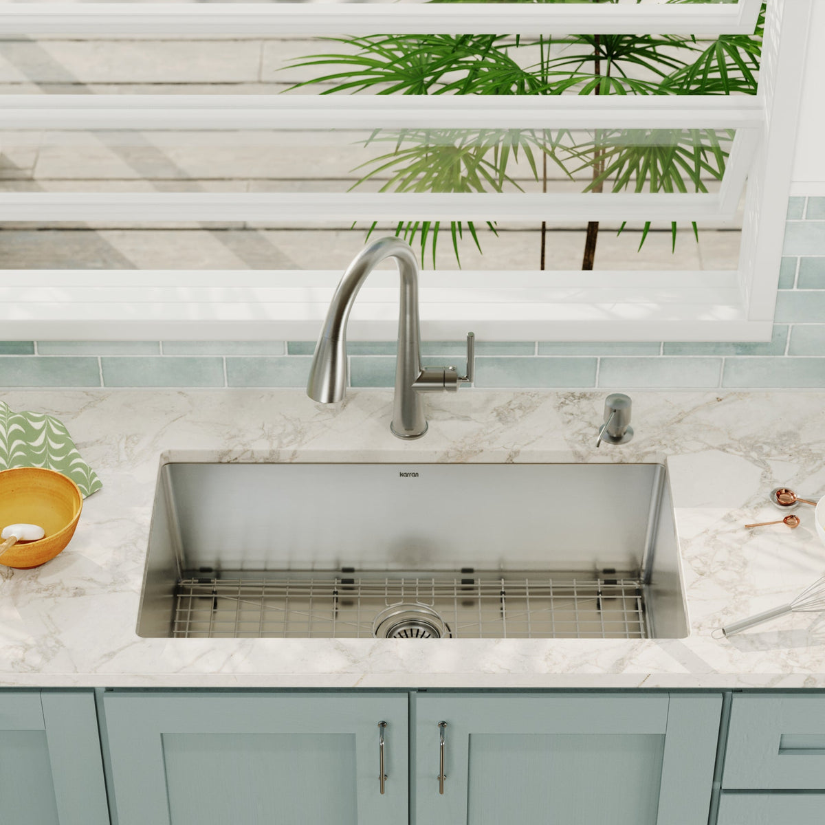 Elite 32" Undermount 16 Gauge Single Bowl Stainless Steel Sink with Accessories