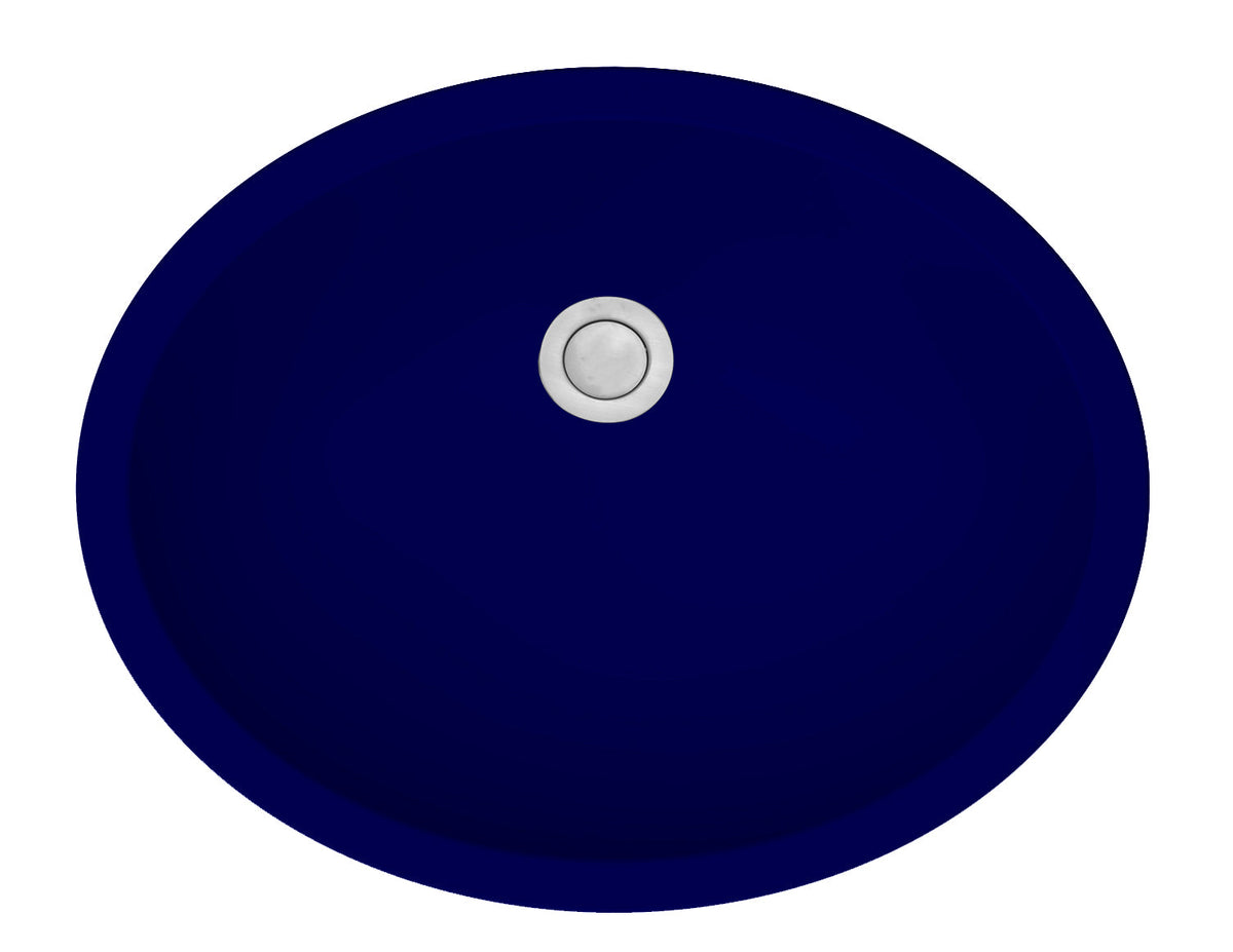 19" Seamless Undermount Quartz Composite Bathroom Sink In Blue