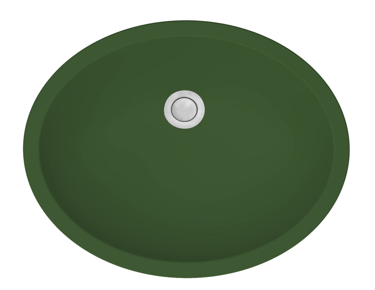 19" Seamless Undermount Quartz Composite Bathroom Sink In Green