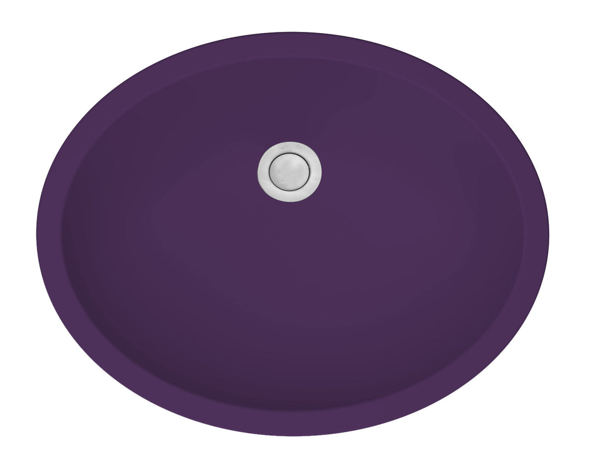 19" Seamless Undermount Quartz Composite Bathroom Sink In Purple