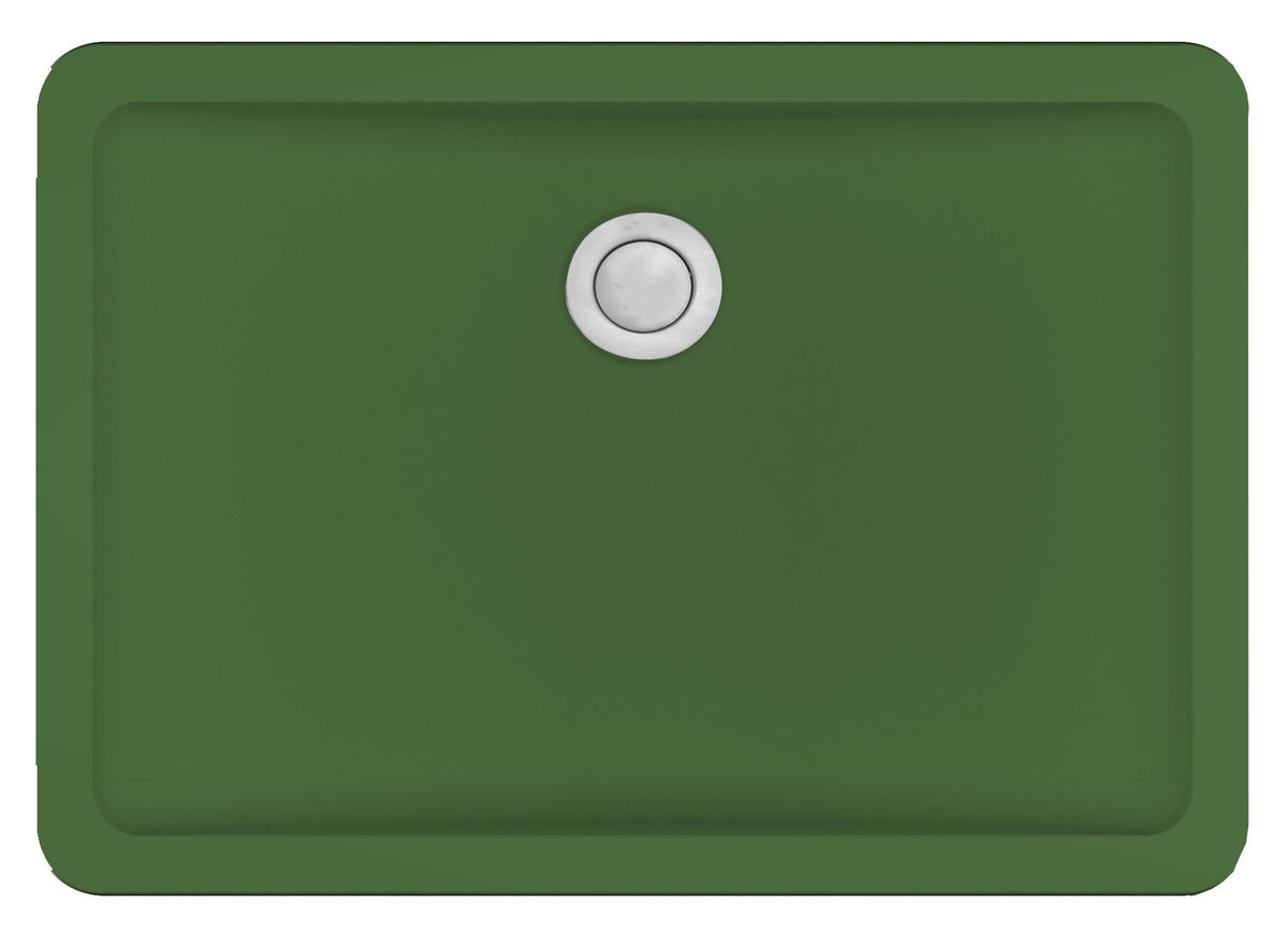 20" Seamless Undermount Quartz Composite Bathroom Sink In Green