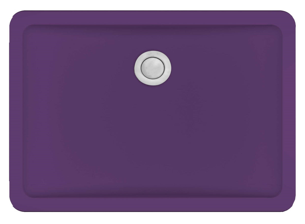 20" Seamless Undermount Quartz Composite Bathroom Sink In Purple