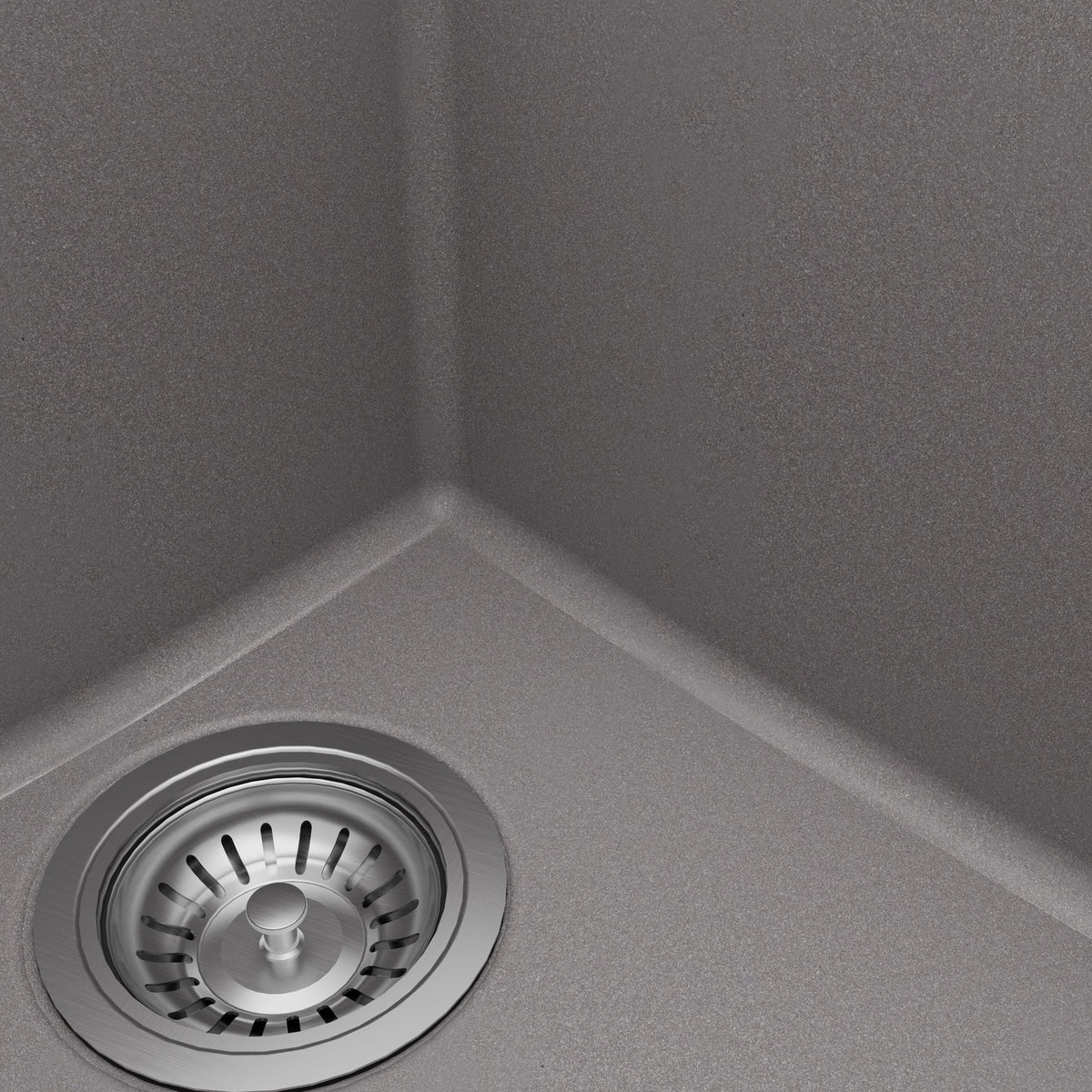 33" Top Mount Double Offset Bowl Quartz Composite Kitchen Sink Kit In Grey