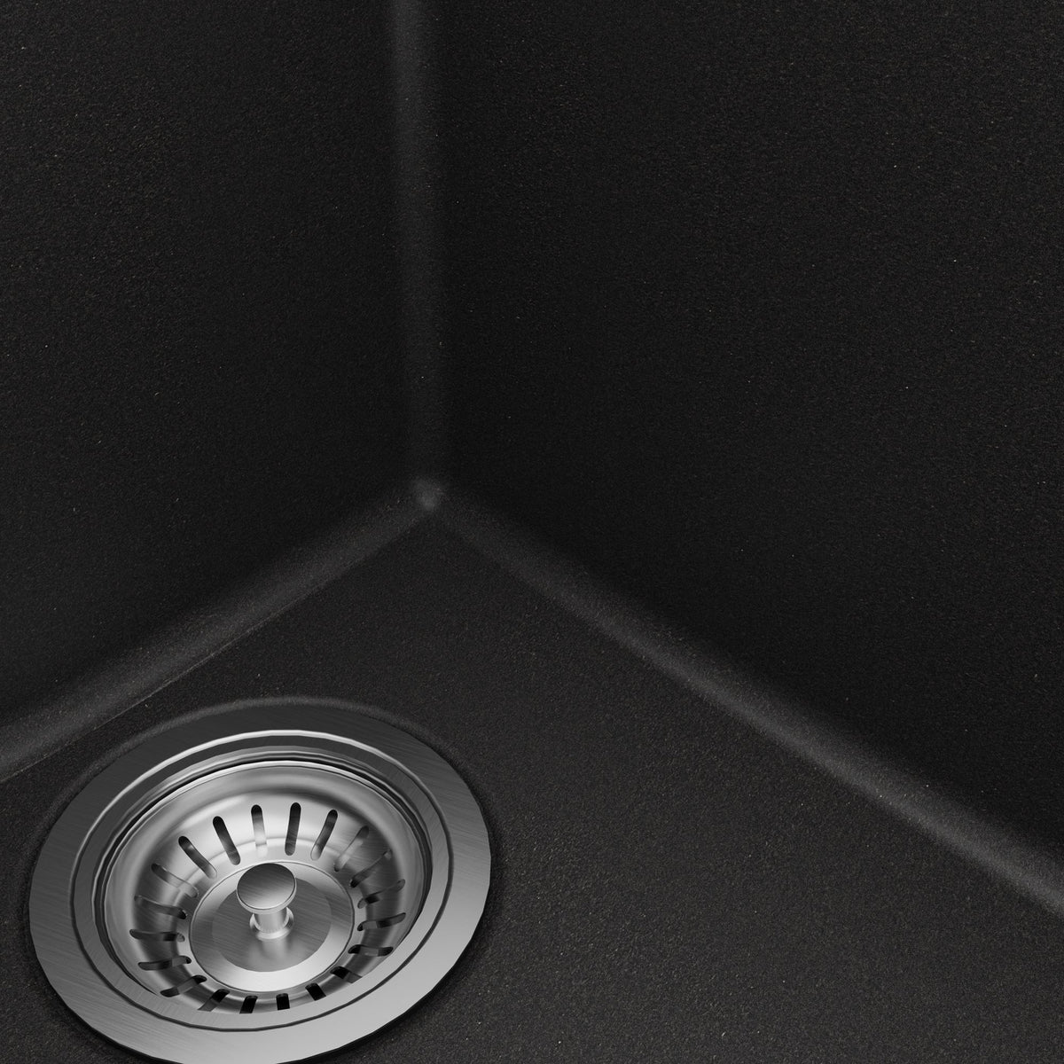 32" Undermount Double Offset Bowl Quartz Composite Kitchen Sink Kit In Black