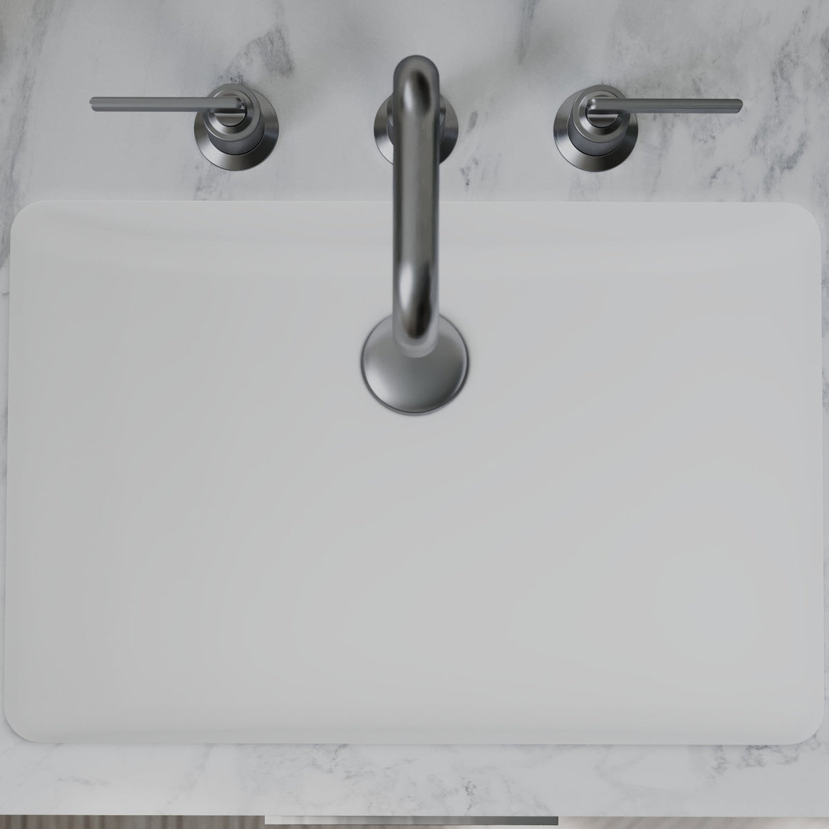 20" Seamless Undermount Quartz Composite Bathroom Sink In White