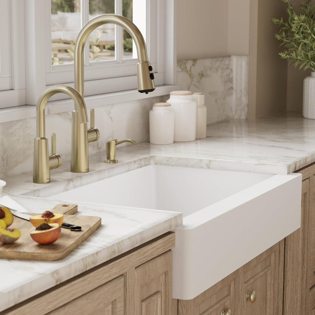 34" Retrofit Farmhouse Large Single Bowl Quartz Composite Kitchen Sink In White