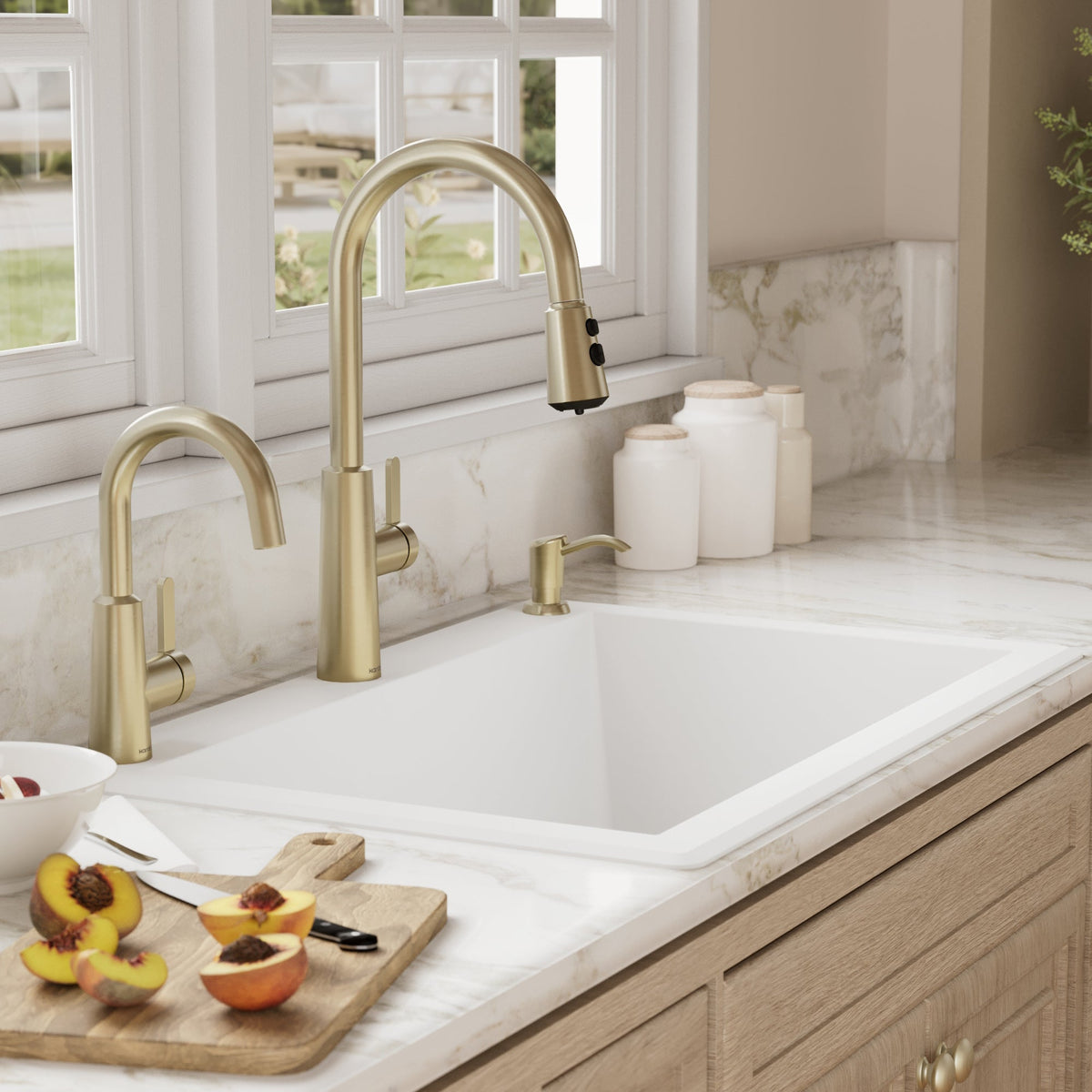 33" Top Mount Large Single Bowl Quartz Composite Kitchen Sink In White