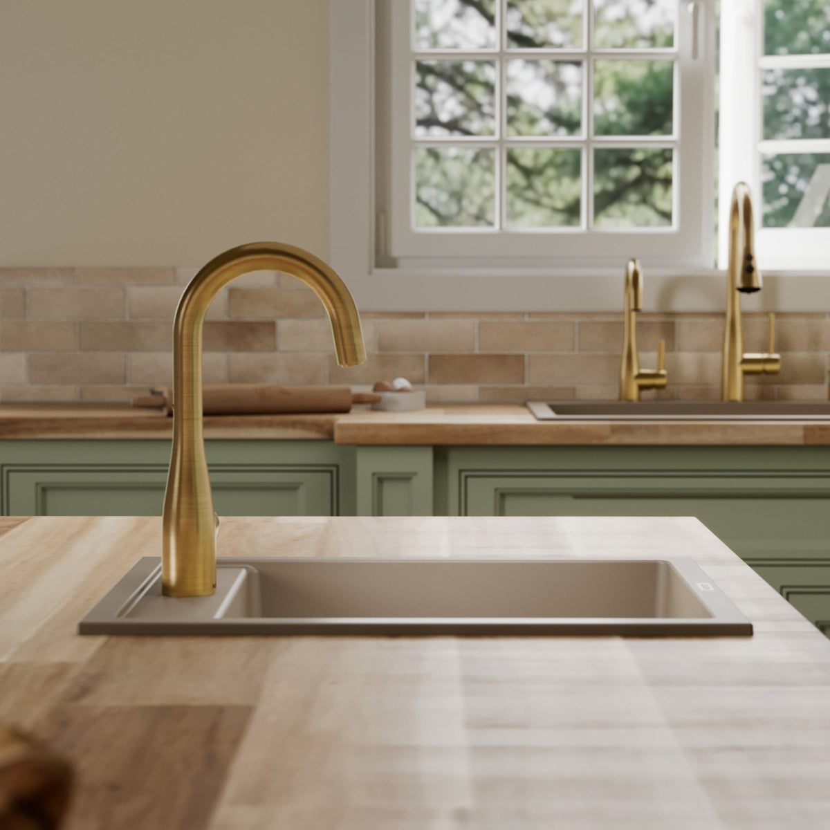 15-3/4" Top Mount Quartz Composite Bar/Prep Sink In Concrete