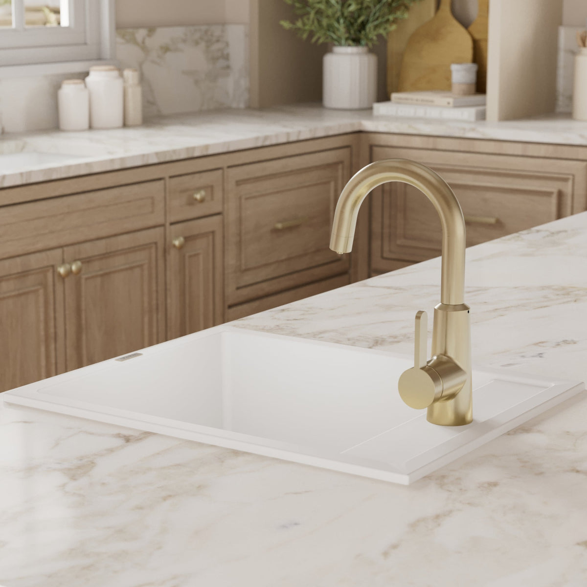 15-3/4" Top Mount Quartz Composite Bar/Prep Sink In White