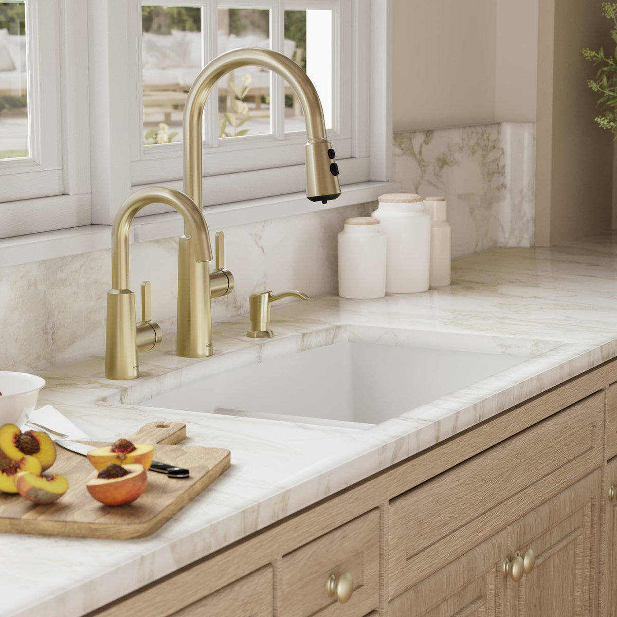 32-1/2" Undermount Double Equal Bowl Quartz Composite Kitchen Sink In White