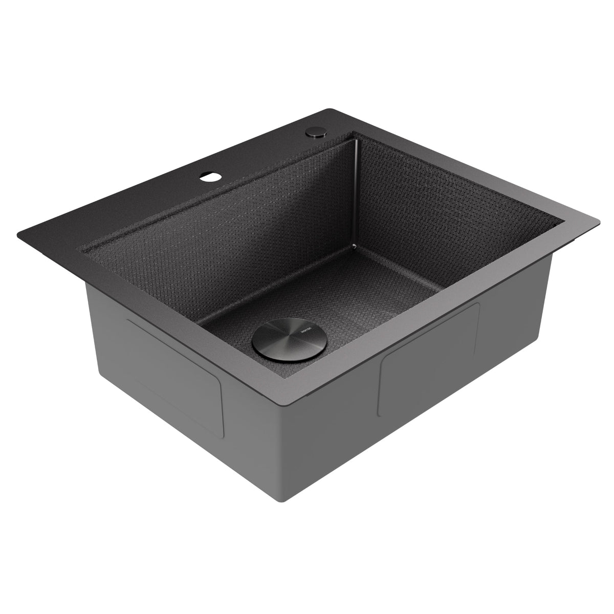 Matrix 25" Top Mount Workstation 16 Gauge Single Bowl Stainless Steel Kitchen Sink In Gunmetal Grey with Accessories