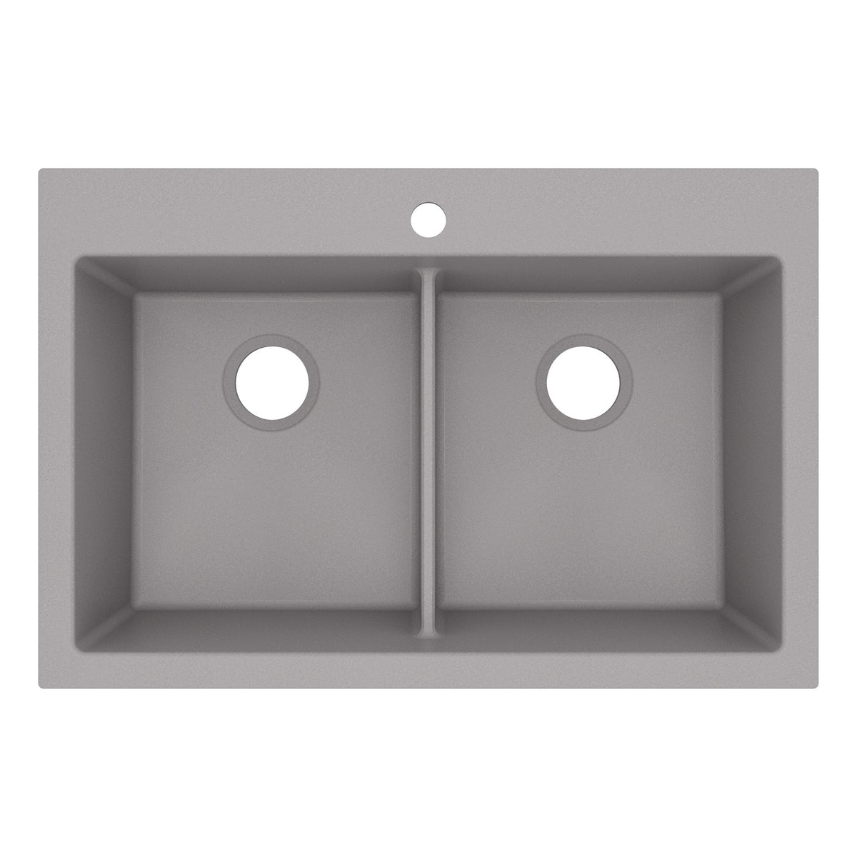 33" Top Mount Double Bowl Granite Kitchen Sink in Grey