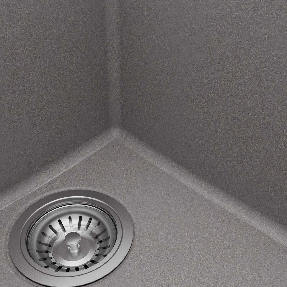 32" Undermount Double Offset Bowl Quartz Composite Kitchen Sink Kit In Grey