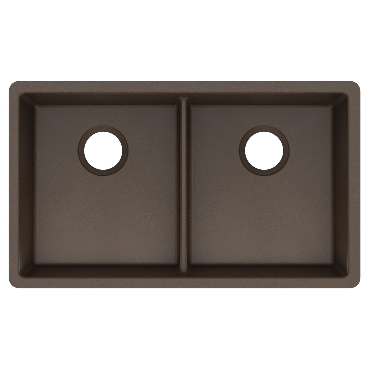 32-3/8" Undermount Double Equal Bowl Granite Kitchen Sink In Brown