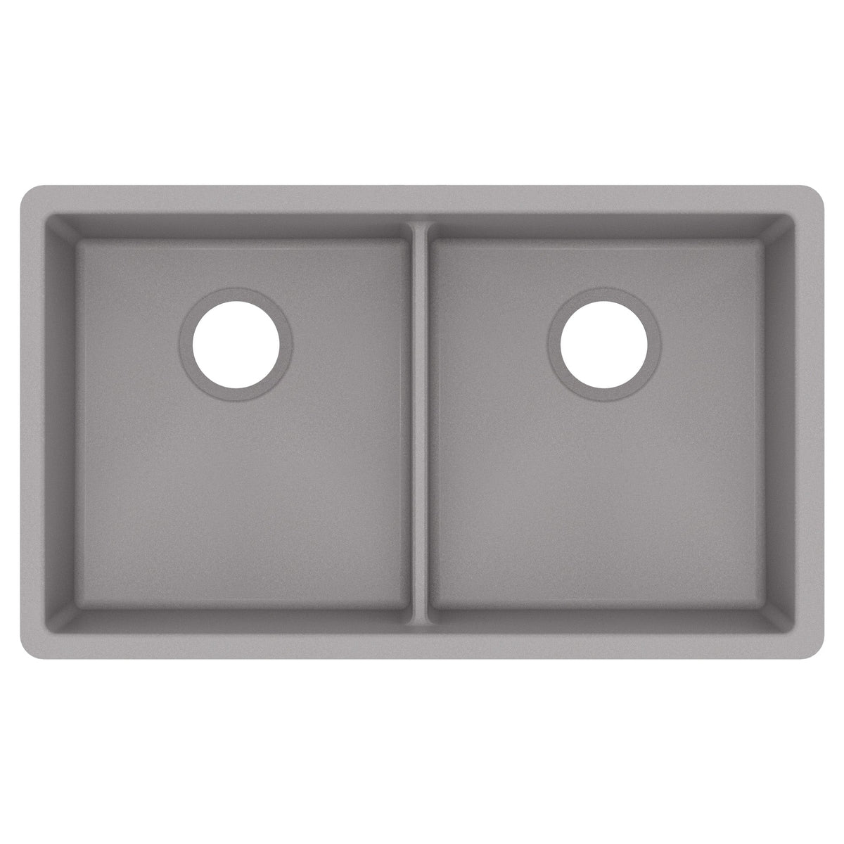 32-3/8" Undermount Double Equal Bowl Granite Kitchen Sink In Grey