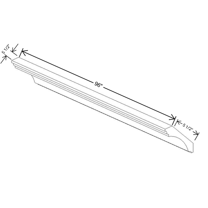 Fabuwood Allure Galaxy Frost Cove Crown Molding-X Large 96"W x 5 ½”D x 5 ½”H