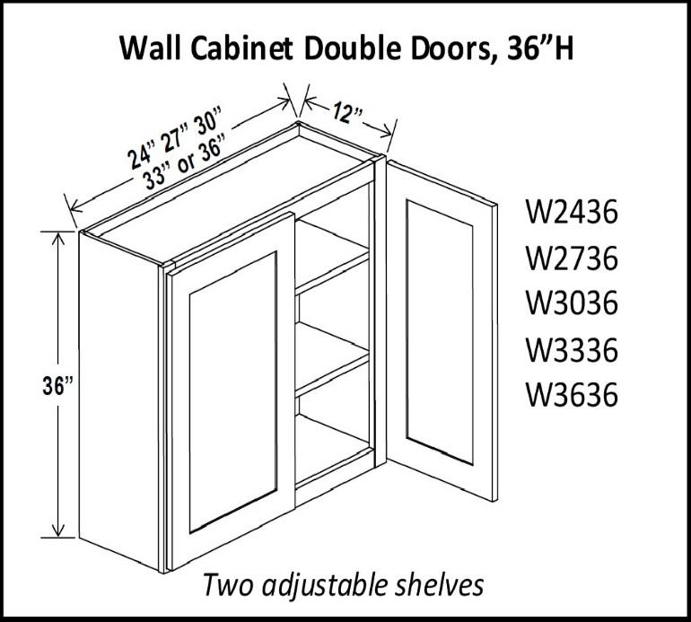 36" High Double Door Wall Cabinets - Charleston White