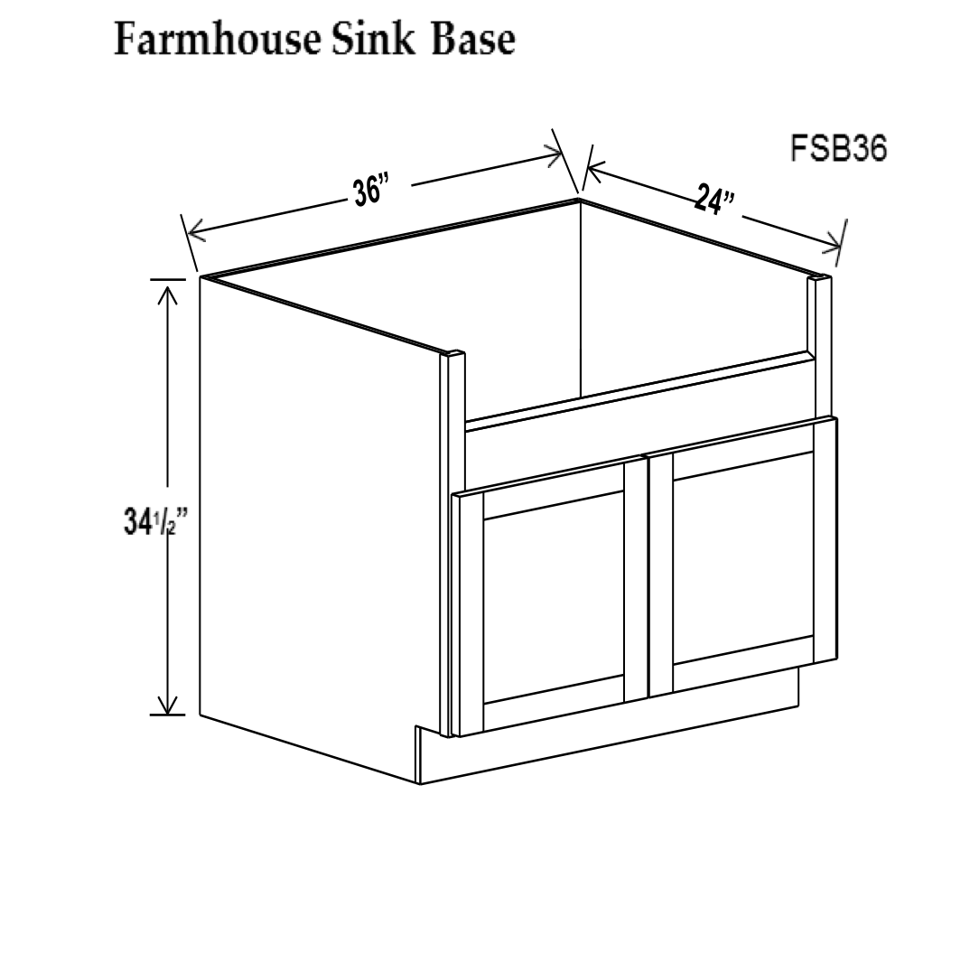 Farmhouse Sink Base Cabinets - Charleston White