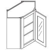 GLASS DOOR WALL DIAGONAL CABINETS - Alfa Gray