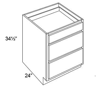 DRAWER BASES- 3 DRAWERS Shaker White