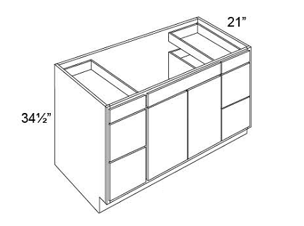 VANITY SINK COMBO -DRAWERS AT CENTER - Shaker White