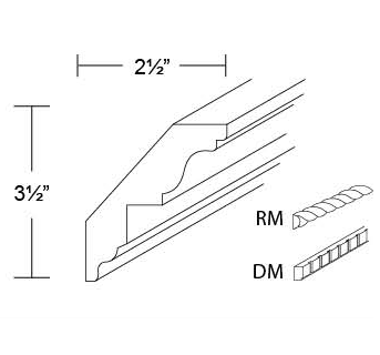 MOLDING - ROYAL CROWN & INLAY - Fabuwood Wellington Spice